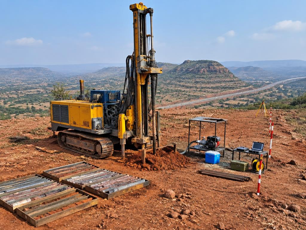 Geotechnical borehole investigation on a red-soil plateau in India
